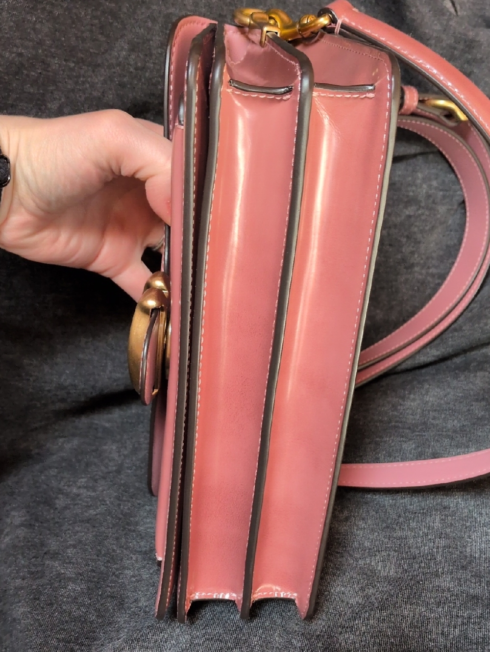 Coach Tabby Shoulder Bag 26 Spazzolato Peony - Picture 8 of 13